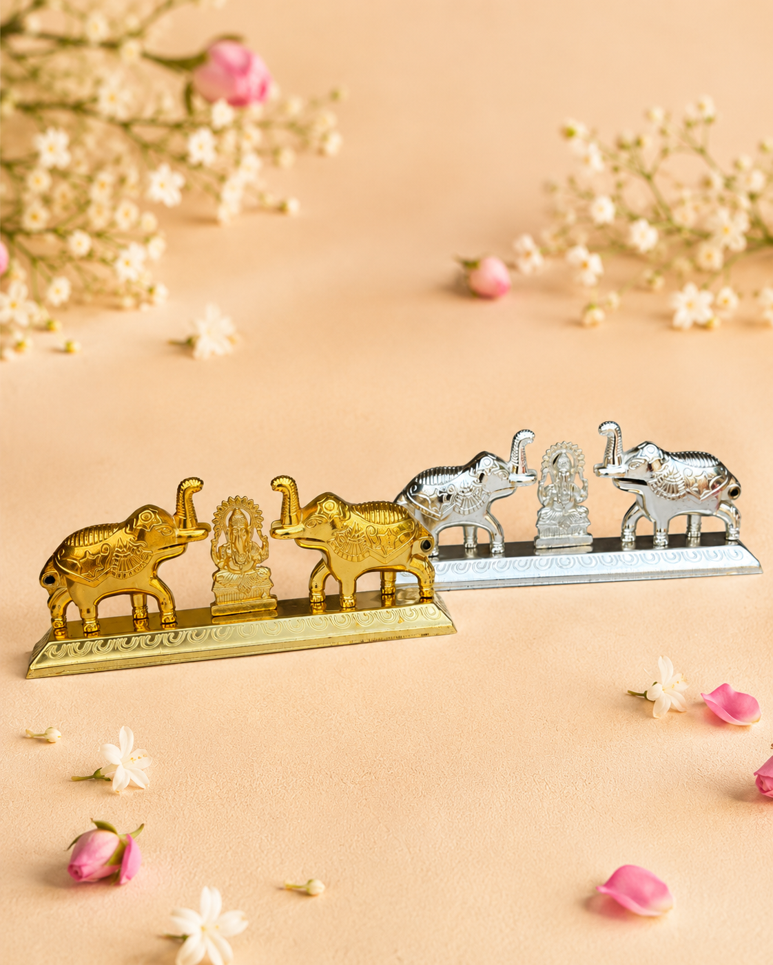 ELEPHANT & LAKSHMI DECORATIVE IDOL