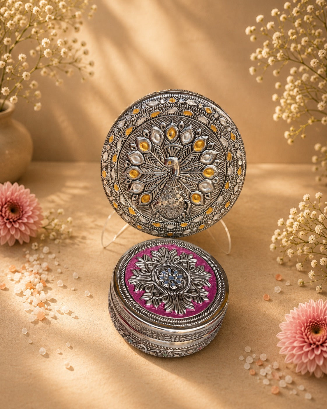 TRADITIONAL PEACOCK DESIGN TIFFIN BOX
