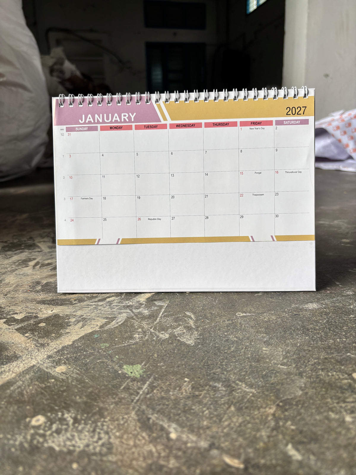 NTL 02 Table Calendar 2027