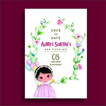 Personalized Ear Piercing Invite-023 — view 3