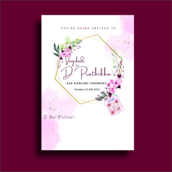 Personalized Ear Piercing Invite-022 — view 3